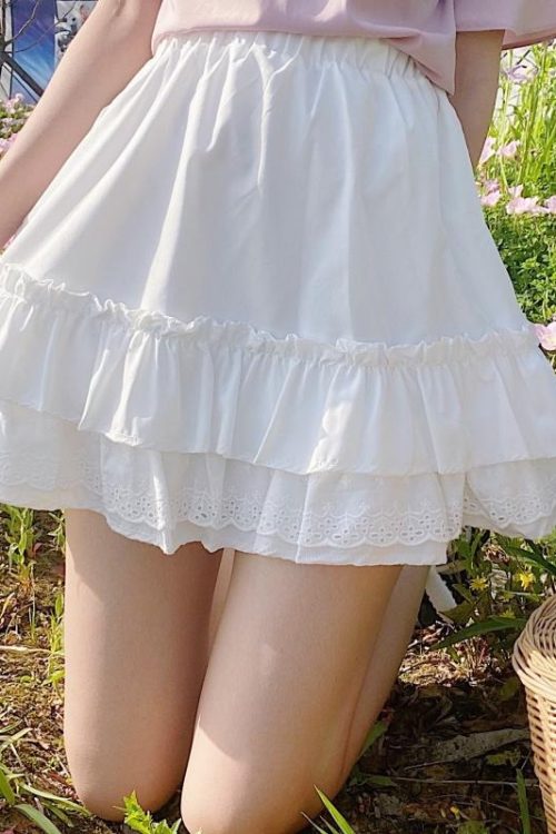 Summer Cake Dress Lace Ruffle Skirt