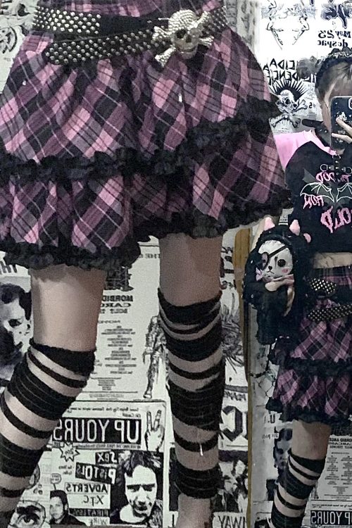 Cake Skirt Skirt Rock Punk Plaid Skirt