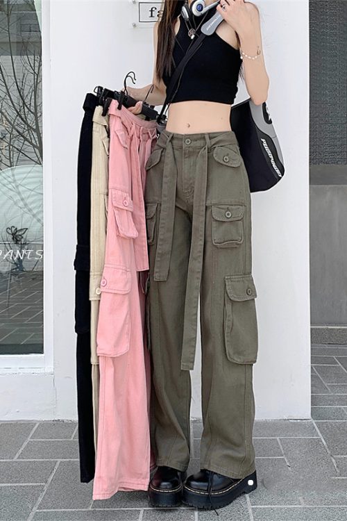 Retro Straight Loose Cargo Pants