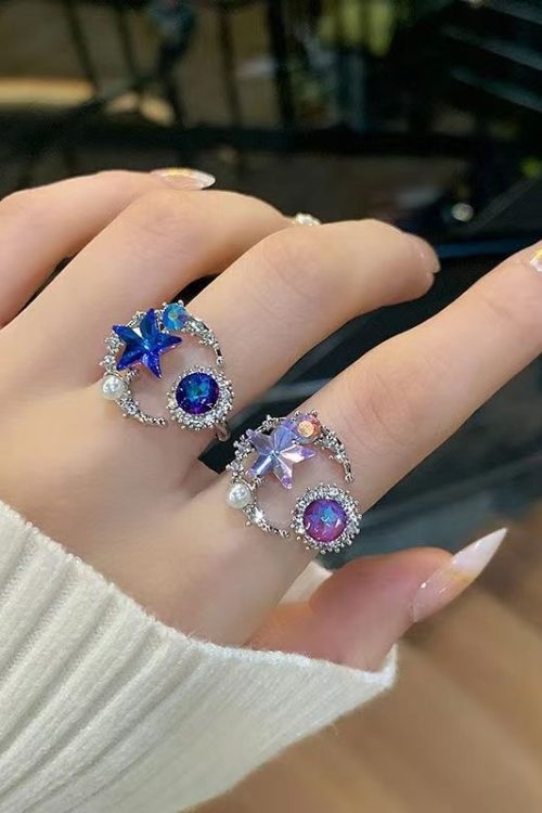 Colorful Star Open Ring