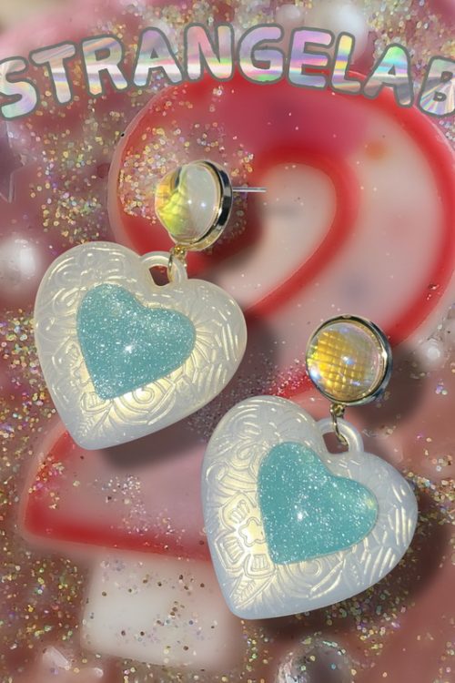 Y2k Retro Sweetheart Sparkling Blue Love Earrings