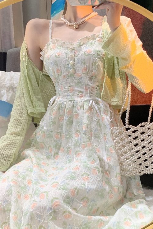 Summer Sweet Floral Suspender Dress